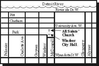 Map of downtown Windsor
